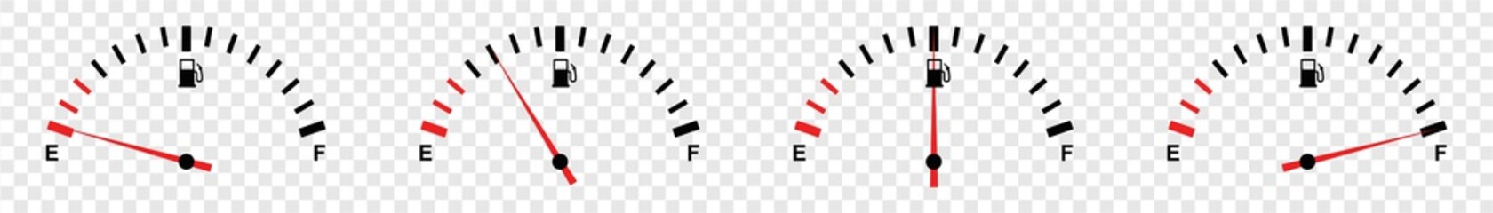 full fuel gauge icon set, vector illustration