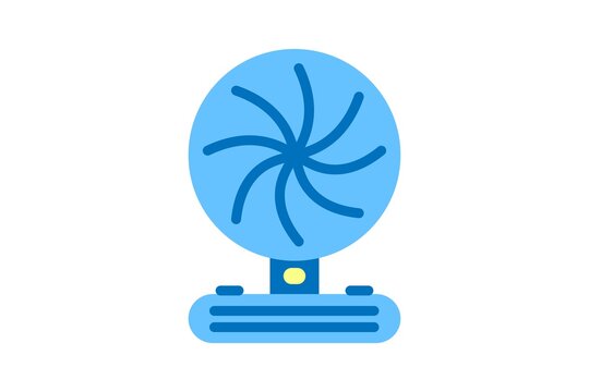 Desktop fan icon. Vector linear sign, symbol, logo of desktop fan for mobile concept and web design. Icon for the website of the store of household appliances, gadgets and electronics.