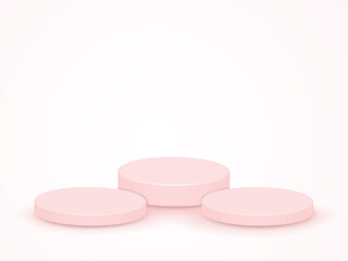 pink tone 3D cylinder stage podium for product presentation