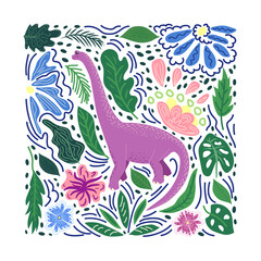 Brachiosaurus, sauropod dinosaur cartoon character. Funny animal © MichiruKayo