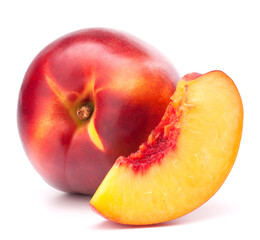 Nectarine fruit isolated on white background cutout