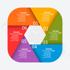 Abstract 3D Paper Infographics. Business template .Vector illustration