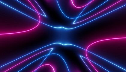 neon blue pink curvy futuristic abstract galaxy curvy lines laser scientific Sci-Fi high resolution