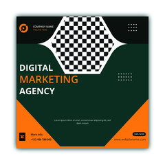 Digital marketing agency and corporate social media post template Premium vector