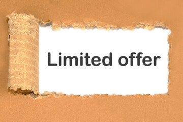 a text Limited Offer on a torn piece of paper