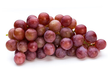 Ripe red grape isolated on white.