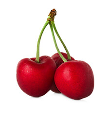 Sweet cherry berries isolated on white background