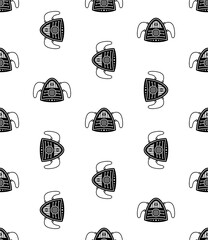 Gas Mask Icon Seamless Pattern, Toxic Gases, Airborne Pollutants Protective Wear