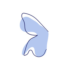 Flying bird continuous line drawing element isolated on white background for logo or decorative element.