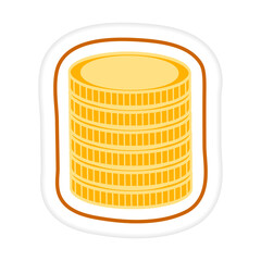 Sticker Coin Money Finance Payment Banking Cash