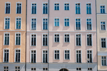 residential building facade, apartment house exterior