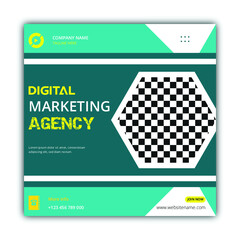 Digital marketing agency and corporate social media post template Premium vector