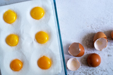Homemade Salt Cured Egg Yolk - obrazy, fototapety, plakaty