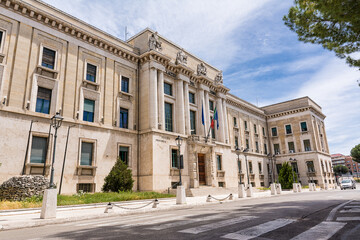 Fototapeta na wymiar Facade of the building of the Province of Pescara in Abruzzo