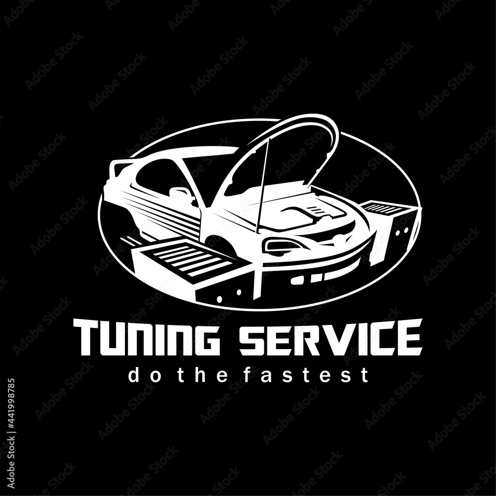 Wall mural tuning service car logo brand design vector