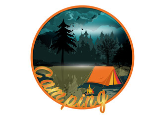 wildromantischen Camping mit Lagerfeuer Romantik