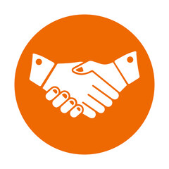 Deal hands icon (welcome, unity, shake) Circle version icon