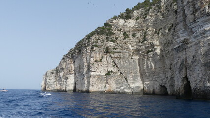 cliff and sea in Greece