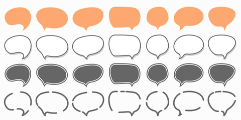 Speech bubble icons set. Flat design