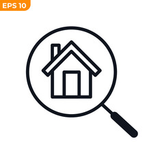 Fototapeta na wymiar search house icon symbol template for graphic and web design collection logo vector illustration