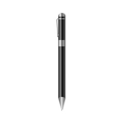 Black ball point pen.Vector illustration isolated on white background.