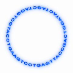 Die Basen Adenin, Cytosin, Guanin und Thymin der DNA sind als Ring angeordnet.