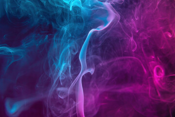 Abstract smoke background. Turquoise and pink colored smoke backdrop