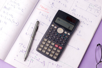 Scientific Calculator with a textured background stock image.