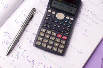 Scientific Calculator with a textured background stock image.