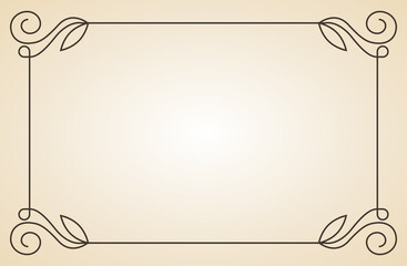 Decorative frame. Vintage calligraphic antique border. Ornate calligraph rectangle frame filigree floral ornaments for framed certificate template