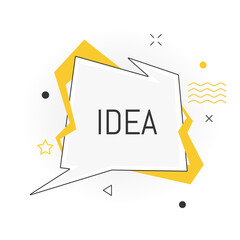 Interesting facts bubble symbol. Banner or sicker with word idea. Social media faq banner with speech bubble. illustration on white background