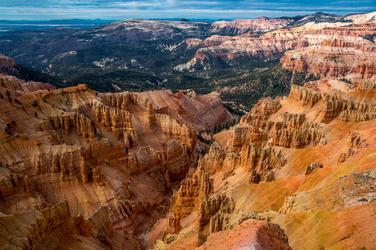 Amazing beautiful perspective view from viewpoint in the Cedar Breaks.