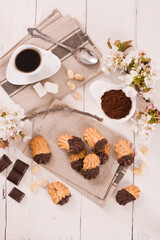 Butter cookies with chocolate.