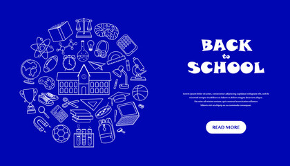 Back to school set of doodle elements.