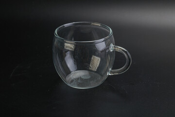 Empty glass cup for drinks