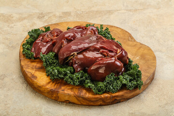 Raw chicken liver for cooking
