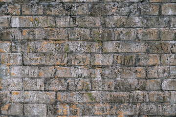 Facade of grunge brick wall background