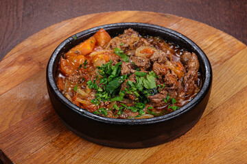 Georgian traditional cuisine - meat with potato