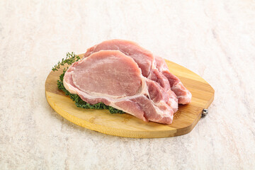 Raw pork loin for coocking