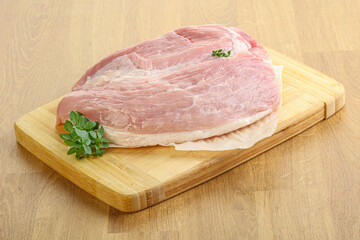 Piece of the raw pork meat