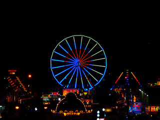 View of the Indiana state fair by night