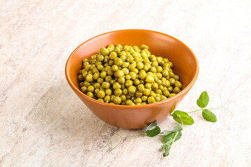 Marinated Green peas in the bowl