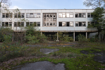 Fototapeta na wymiar Abandoned school in ghost town Pripyat