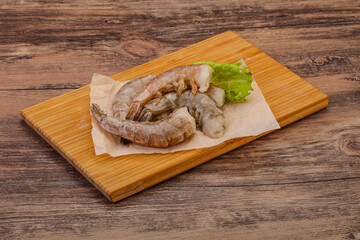 Raw tiger prawn for cooking