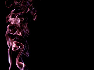 Abstract pink smoke with black background