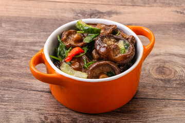 Marinated shiitake mushrooms with herbs