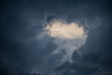 View of clouds in shaped heart background