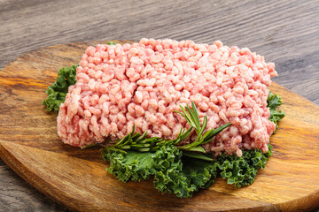 Raw pork minced meat for cooking