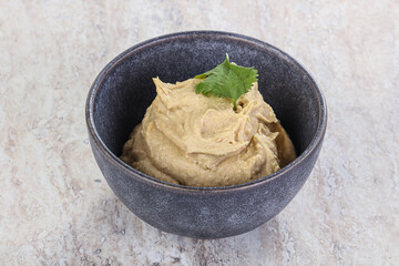 Traditional Jewish Hummus with olive oil