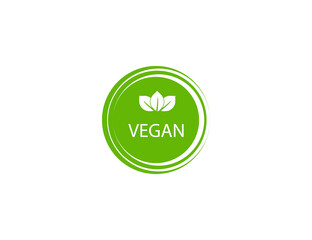Vegan, leaf, natural icon on white background. Vector illustration.